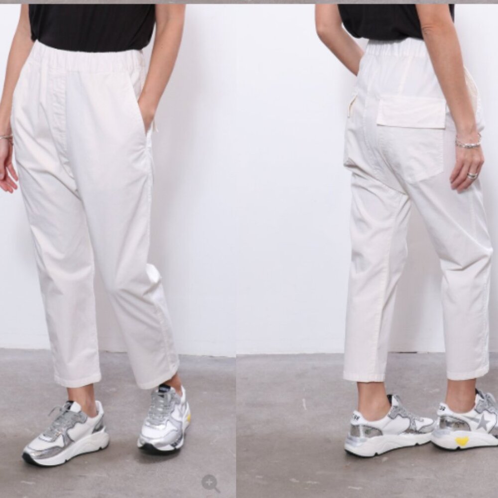 Nili Lotan Casablanca Drop Crotch Pants in Eggshell Size Small